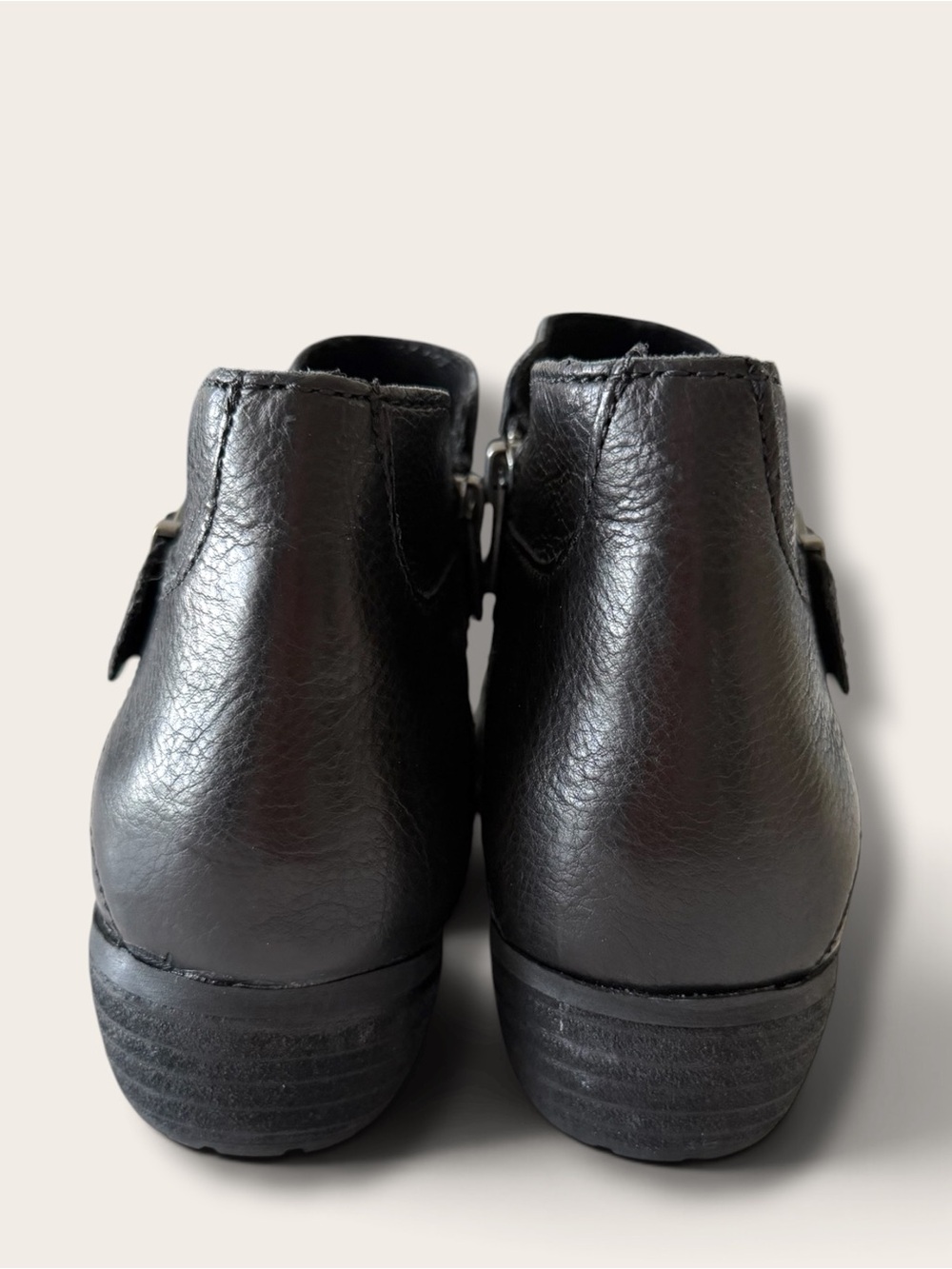 Born Black Leather Women's Ankle Booties with Buckle Strap - Picture 3 of 9